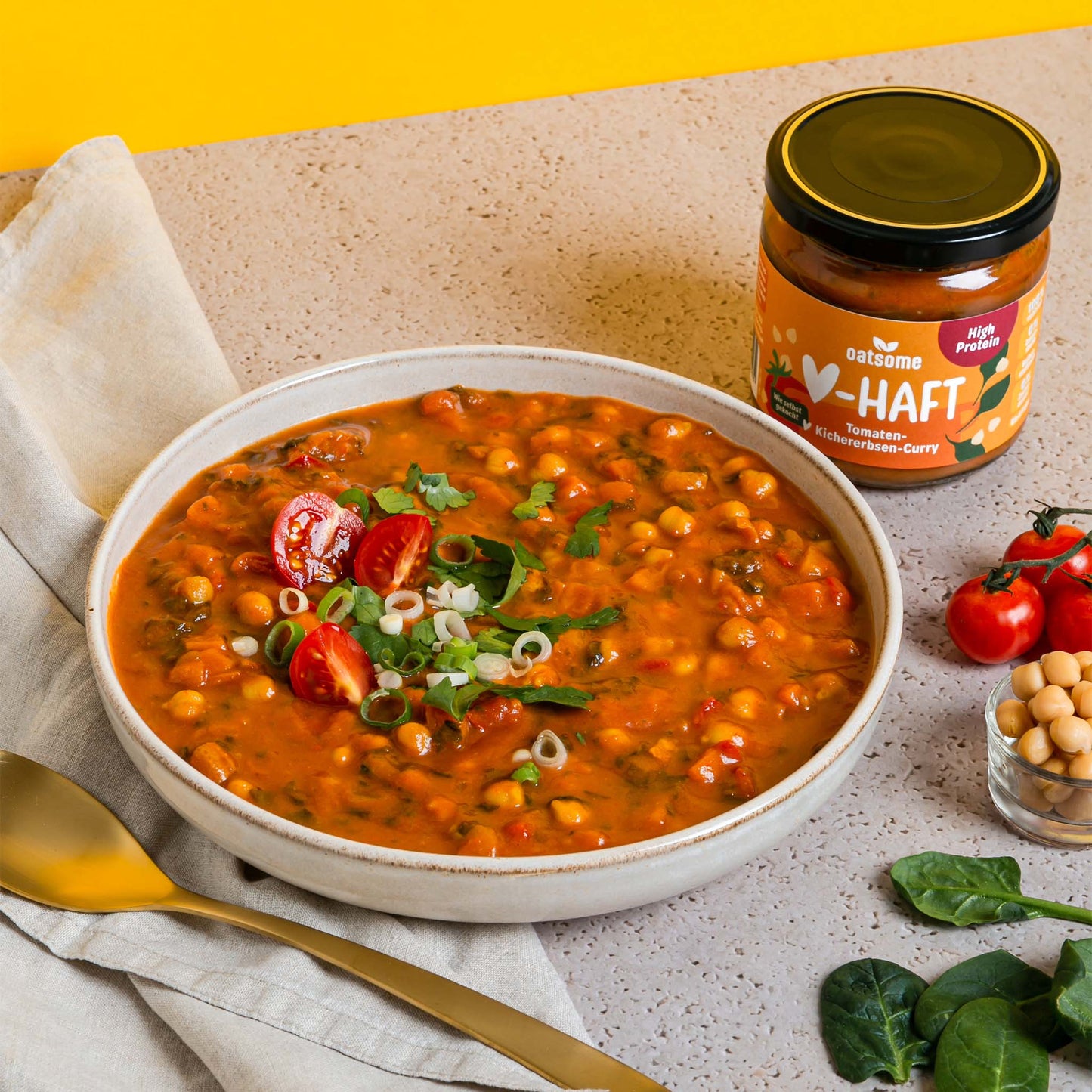 Zubereitetes Herzhaft Glas - Kichererbsen-Bowl