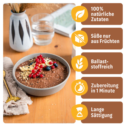 Choco Crush Smoothie Bowl mit Beeren und Produktvorteilen