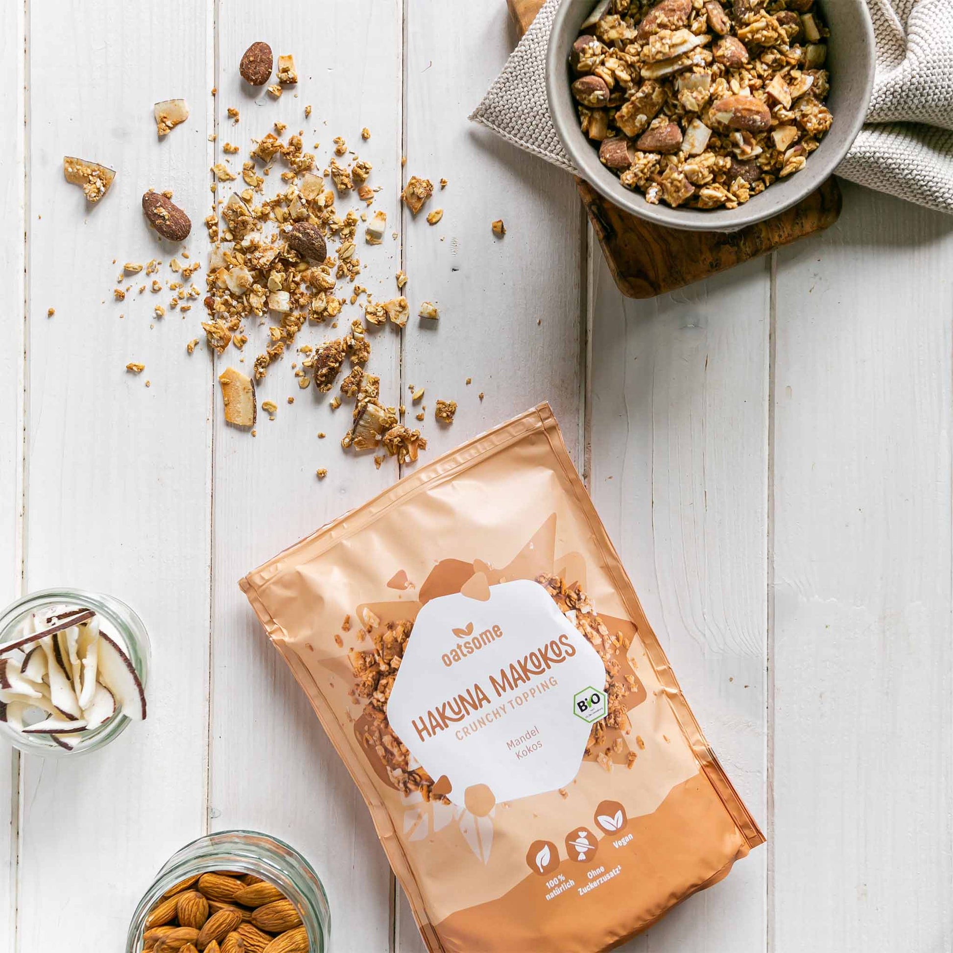 Geöffnetes Topping Hakuna Makokos aus der Vogelperspektive