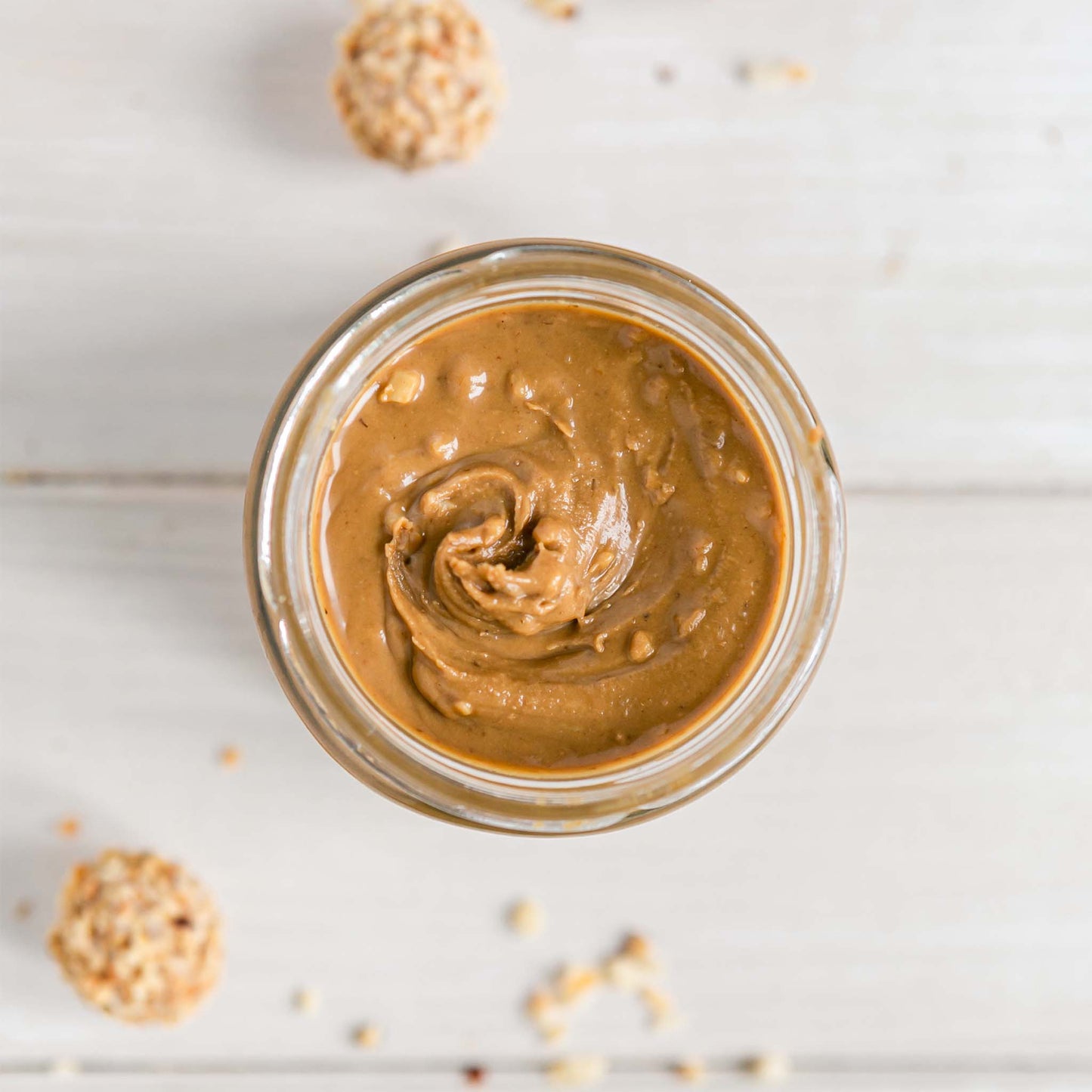 Offenes Glas Golden Hazel aus der Vogelperspektive