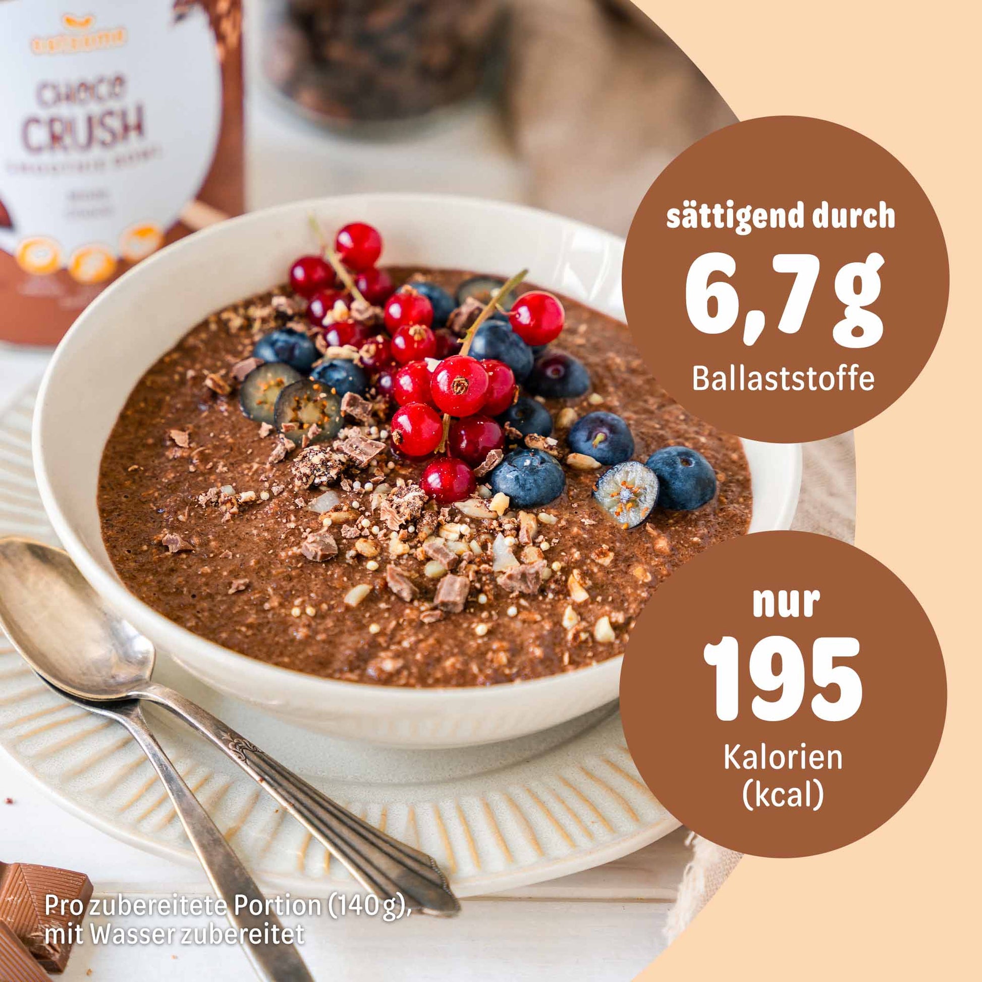 Vorteile - Ballaststoffreich & nur 195 Kalorien pro Portion